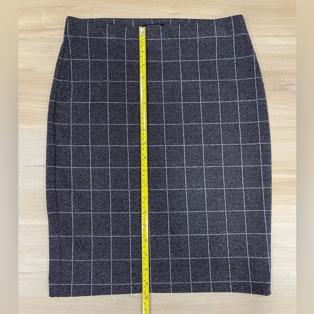 Ann Taylor Factory Dark Gray White Grid Pencil Skirt Women’s Size XS Petite - Picture 7 of 12